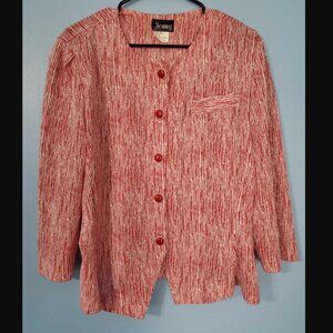 360 - Jenny Women's Long Sleeve Blouse Red & White SZ 16